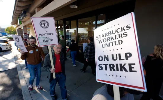 Nhân viên Starbucks mở rộng đình công tại nhiều thành phố ở Mỹ