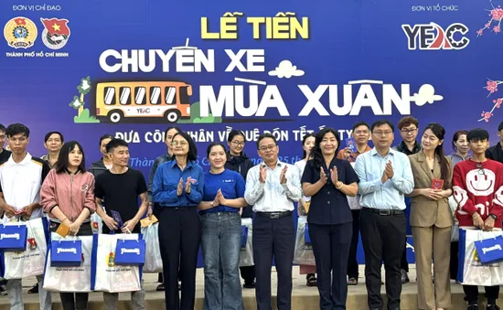 "Chuyến xe mùa Xuân" đưa 1.700 công nhân về quê đón Tết