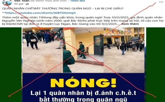 Thông tin vụ việc quân nhân Nguyễn Văn Nghiệp tử vong