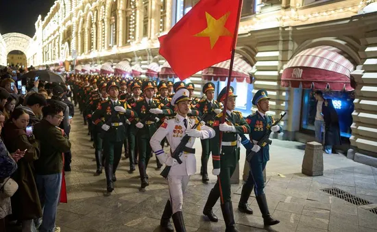 Đoàn Quân đội nhân dân Việt Nam tham gia buổi sơ duyệt Lễ duyệt binh trên Quảng trường Đỏ