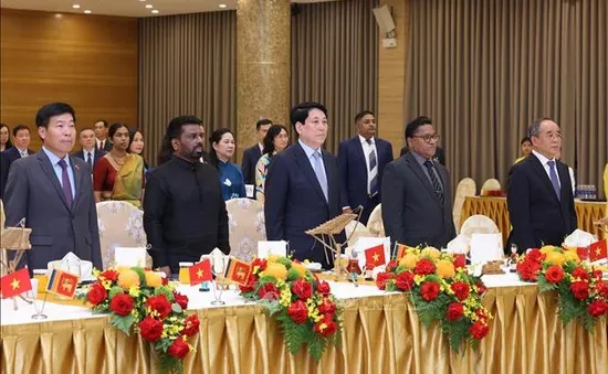 Chủ tịch nước Lương Cường chủ trì chiêu đãi cấp Nhà nước Tổng thống Sri Lanka