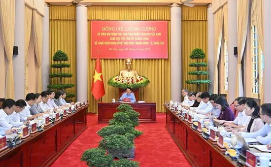 Chủ tịch nước Lương Cường làm việc với Tỉnh ủy Quảng Ninh về thực hiện Nghị quyết Trung ương 11
