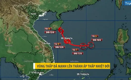 Áp thấp nhiệt đới khả năng mạnh lên thành bão số 1, di chuyển vòng cung