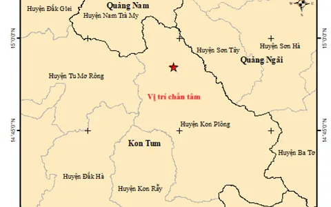 Xảy ra động đất có độ lớn 3.8 tại huyện Kon Plông, Kon Tum