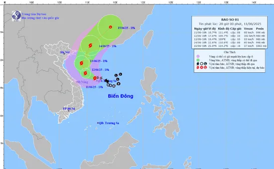 Bão số 1 có khả năng mạnh thêm, gây mưa lớn tại Trung Trung Bộ, Bắc Tây Nguyên