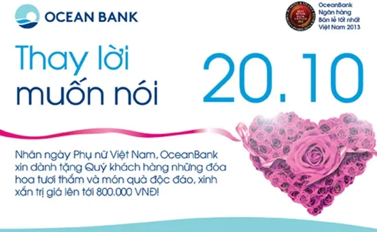 Oceanbank tặng quà độc đáo cho khách hàng nữ dịp 20/10