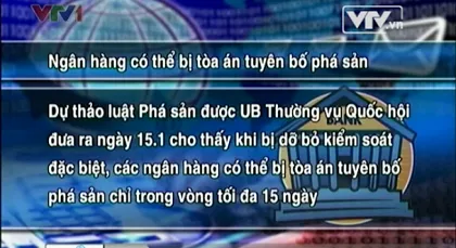 Ngân hàng có thể bị tòa án tuyên bố phá sản