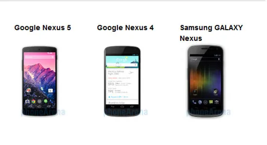 Nexus 5 - Nexus 4, Galaxy Nexus: Đi tìm sự khác biệt