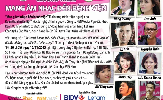 “Mang âm nhạc đến bệnh viện số 60” tri ân ngày Nhà giáo Việt Nam