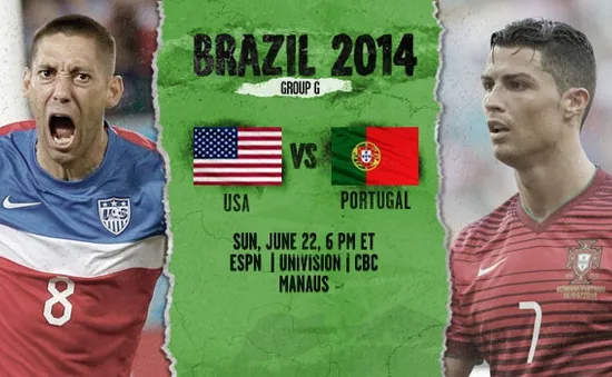 Bảng G World Cup 2014, Bồ Đào Nha - Mỹ: Thế chân tường! (5h00 ngày 23/6, VTV6)
