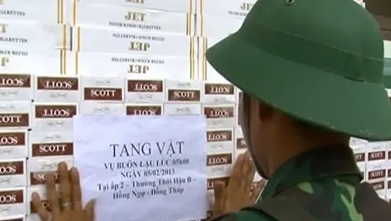 Đồng Tháp: Bắt vụ buôn lậu thuốc lá quy mô lớn