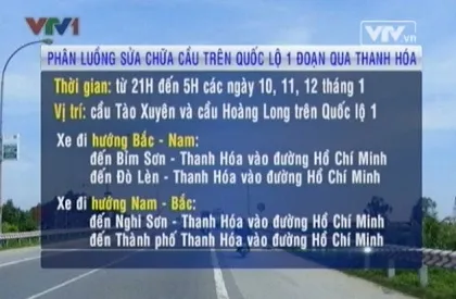 Phân luồng sửa chữa cầu trên QL 1, Thanh Hóa