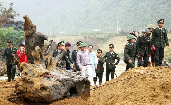 Quảng Bình trục vớt thành công gốc cây gỗ huê mắc kẹt