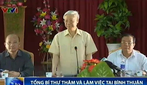 Tổng Bí thư thăm và làm việc tỉnh Bình Thuận