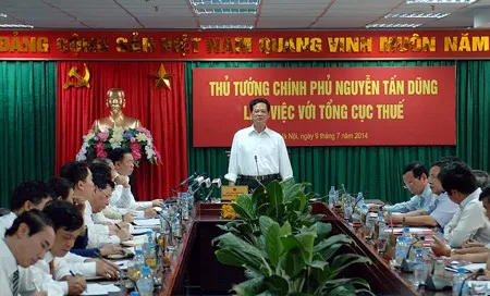 Thủ tướng Nguyễn Tấn Dũng làm việc với Tổng cục thuế 