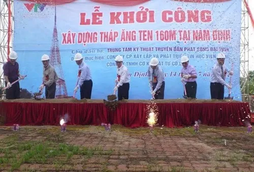 VTV khởi công xây dựng tháp ăngten cao 160m tại Nam Định