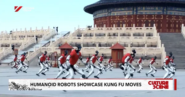 Humanoid robots showcase kung fu moves