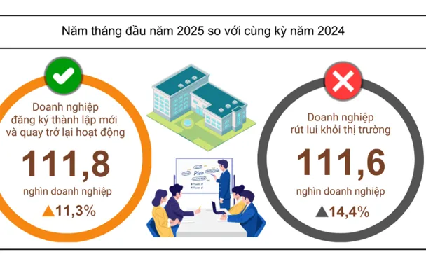 Hơn 45.000 doanh nghiệp quay trở lại hoạt động trong 5 tháng đầu năm 2025
