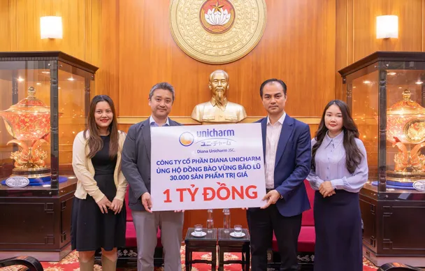 Diana Unicharm đồng hành cùng phụ nữ và trẻ em miền Trung, Tây Nguyên vượt qua khó khăn do mưa lũ