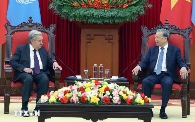 Tổng Bí thư Tô Lâm tiếp Tổng Thư ký Liên hợp quốc António Guterres