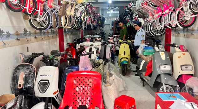 Xử phạt 2 trường hợp kinh doanh xe đạp điện không rõ nguồn gốc, xuất xứ