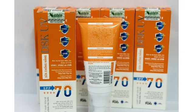 Sữa chống nắng DSK UV bị thu hồi toàn quốc do không đạt chỉ tiêu vi sinh