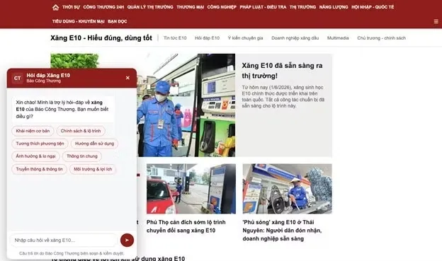 Ra mắt chatbot giải đáp hàng trăm câu hỏi về sử dụng xăng E10