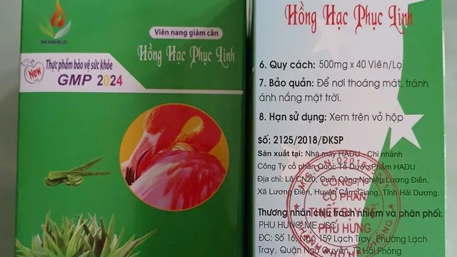 Phát hiện chất cấm trong sản phẩm giảm cân Hồng Hạc Phục Linh