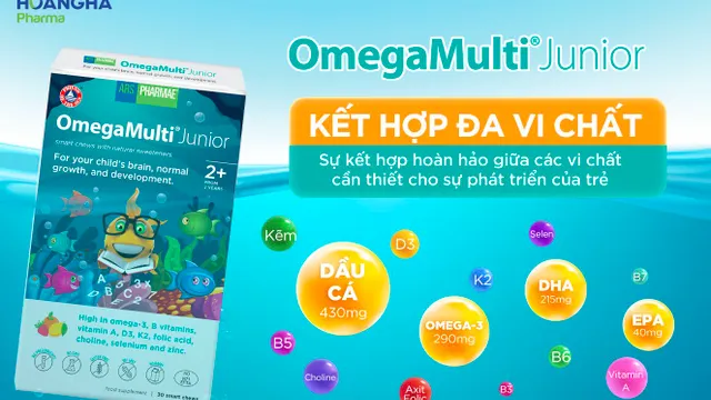 Omega Multi Junior: Bổ sung DHA kết hợp đa vi chất hỗ trợ bé lớn khỏe, thông minh, mắt sáng