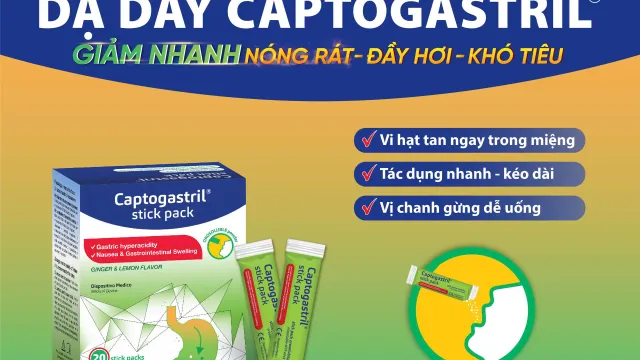 Captogastril - Giải pháp mới hỗ trợ đẩy lùi rối loạn tiêu hóa do dư Axit dạ dày