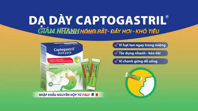 Captogastril - Giải pháp mới hỗ trợ đẩy lùi rối loạn tiêu hóa do dư Axit dạ dày
