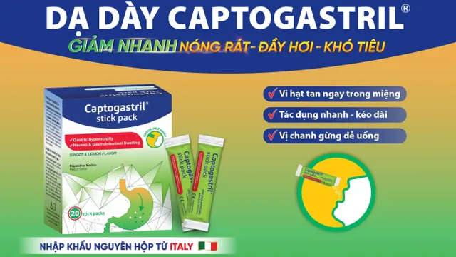 Captogastril - Giải pháp mới hỗ trợ đẩy lùi rối loạn tiêu hóa do dư Axit dạ dày