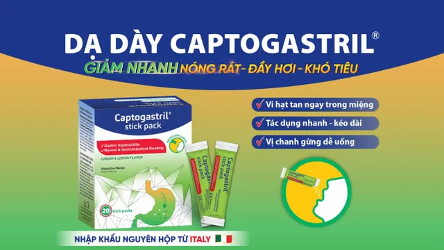Captogastril - Giải pháp mới hỗ trợ đẩy lùi rối loạn tiêu hóa do dư Axit dạ dày