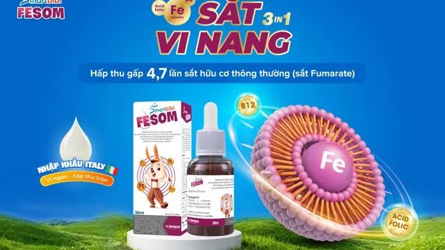 Smartbibi Fesom “Sắt vi nang 3 trong 1" hấp thu cao thế hệ mới từ Italy