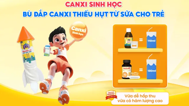 Canxi sinh học - Đột phá mới giúp bù đắp canxi thiếu hụt từ sữa cho trẻ