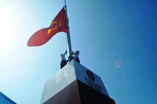 Flagpole inaugurated on northeast outpost island