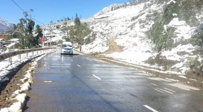Ice causes slippery roads