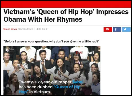 Vietnam’s ‘Queen of Hip Hop’ impresses Obama with her rhymes