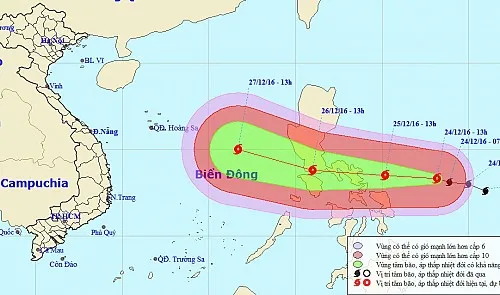 Typhoon Nock-ten to hit East Sea of Vietnam