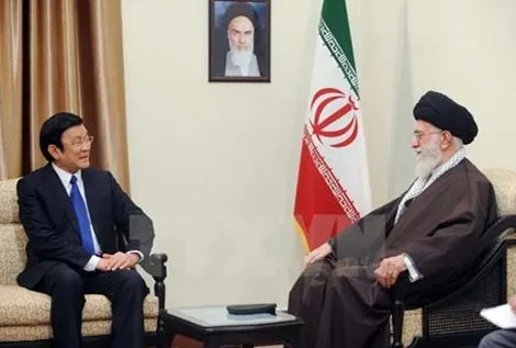 President Truong Tan Sang meets Iranian parliamentary Speaker