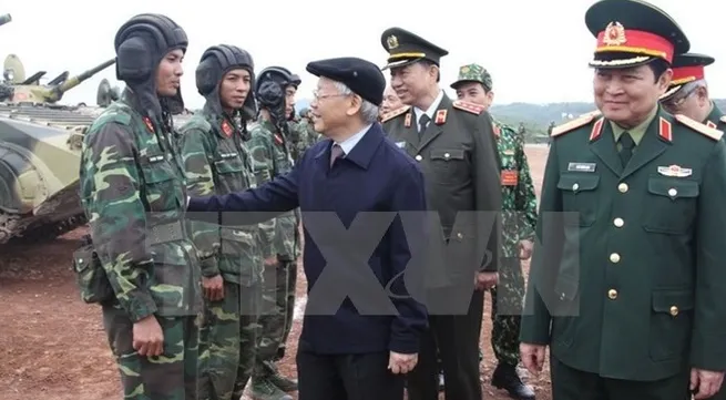 Party chief inspects training at National Shooting School