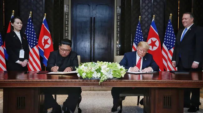 US President and North Korean leader sign historic agreement