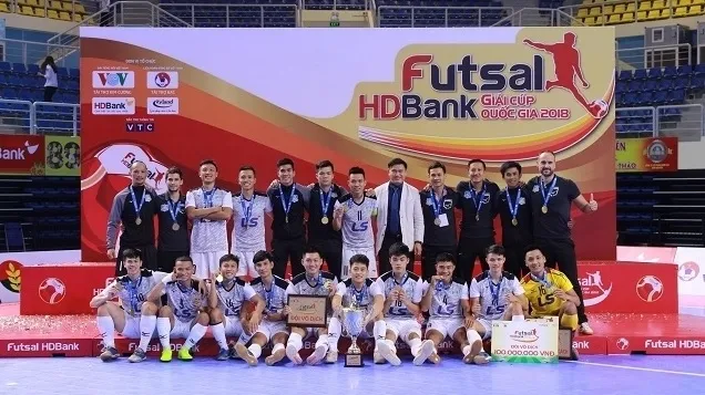 Thai Son Nam club lift National Futsal Cup trophy