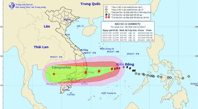 Storm Damrey strengthens to level 15