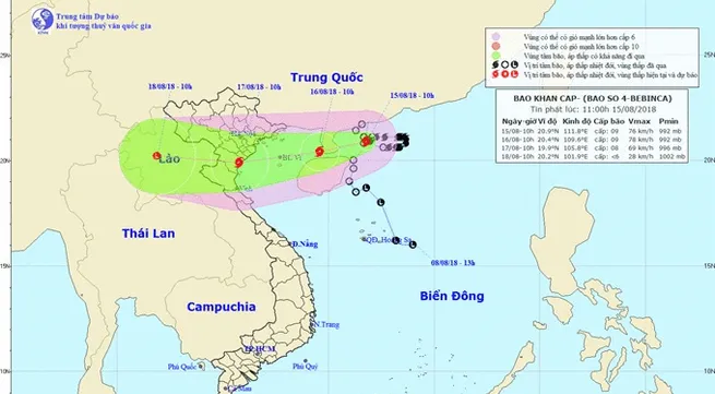 Typhoon Bebinca quickly heading to mainland