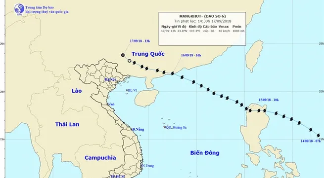 Typhoon Mangkhut weakens