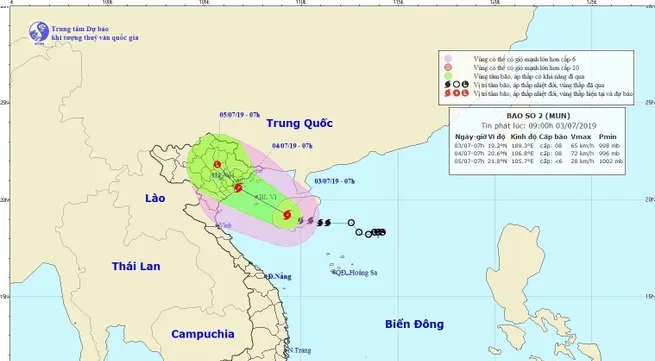 Tropical storm Mun heads towards Vietnamese coast