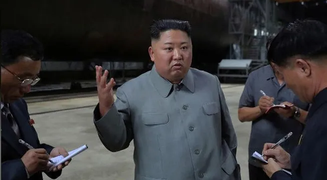 North Korean leader inspects newly-built submarine