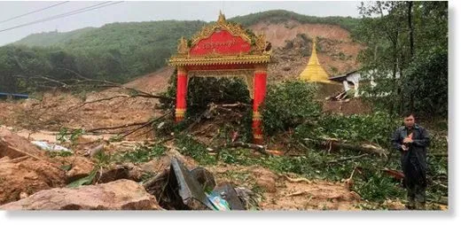 Myanmar: At least 15 killed in landslide by monsoon rain