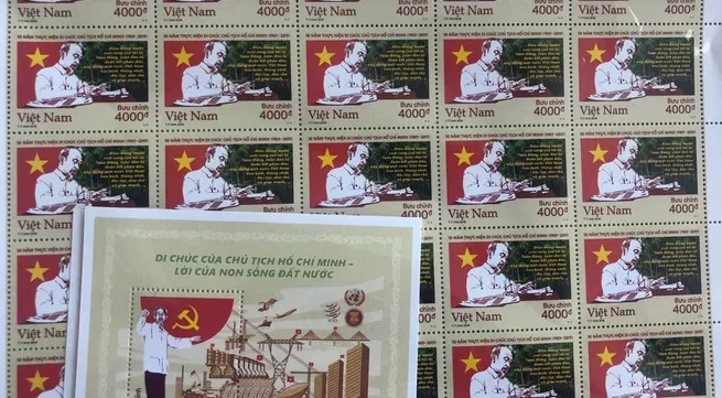 Stamp collection featuring uncle Ho issued